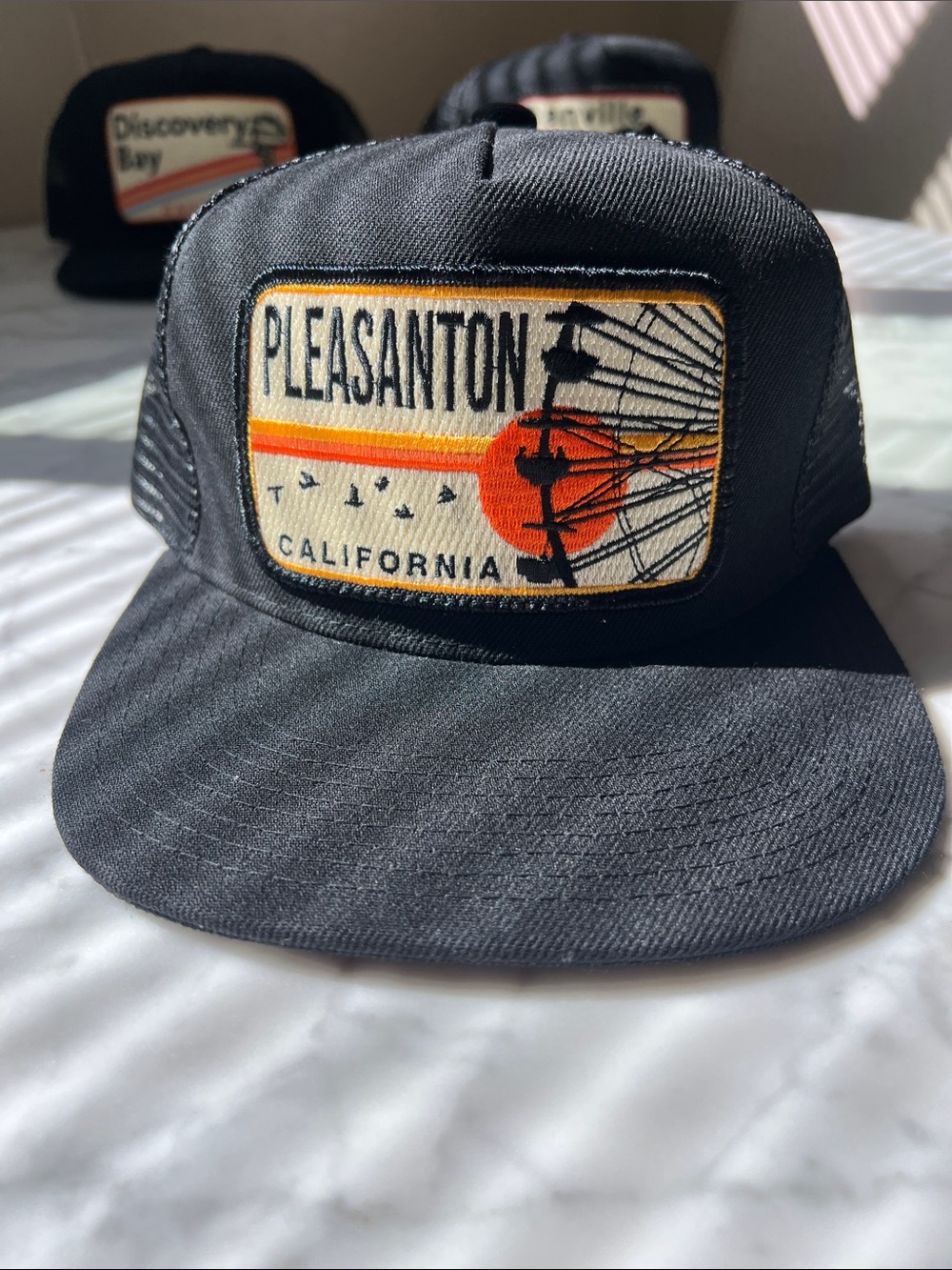 Bart Bridge Pleasanton California Black Patch Trucker Hat